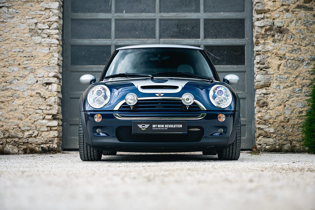 Mini Cooper S Checkmate John Cooper Works JCW Hatch R53 210cv bleu à vendre occasion My Mini Revolution Paris